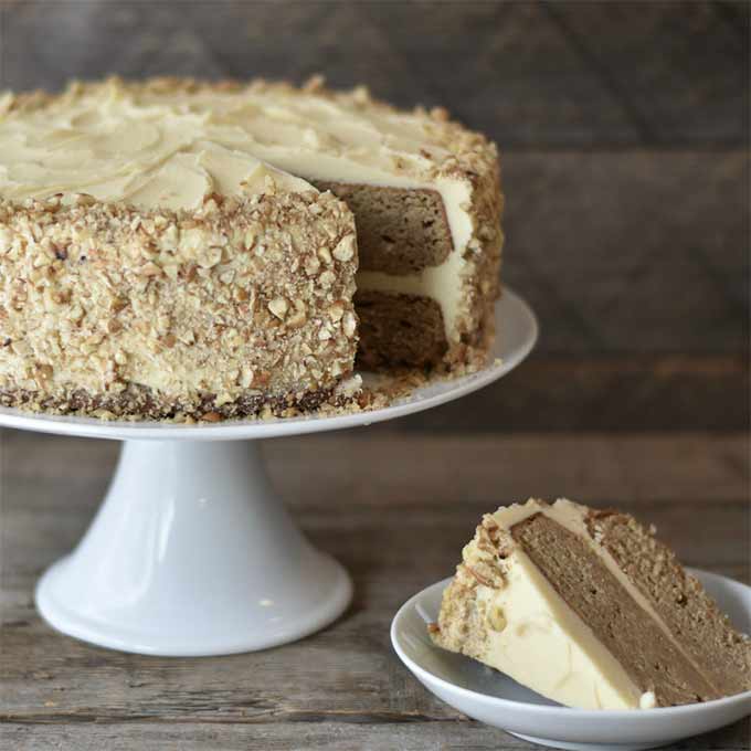 Parsnip spice cake with maple pecan buttercream - by Natural Contents